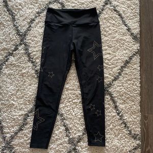 Soul Cycle Black Leggings with Studded Stars- SM